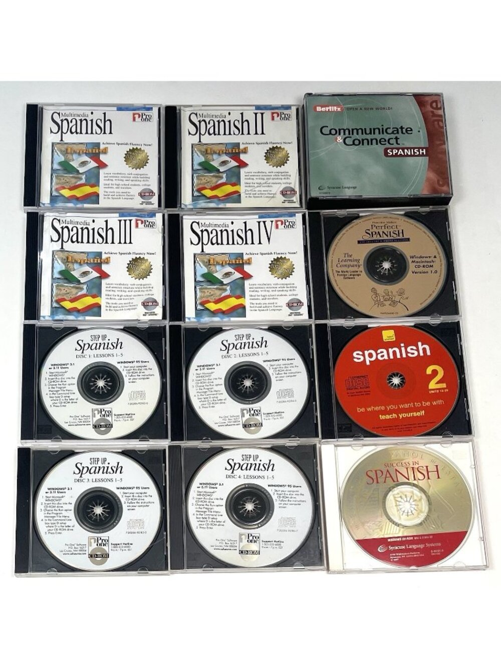 VTG Lot 5+ Spanish Language Learning Systems CD-Rom Berlitz Multimedia Step Up